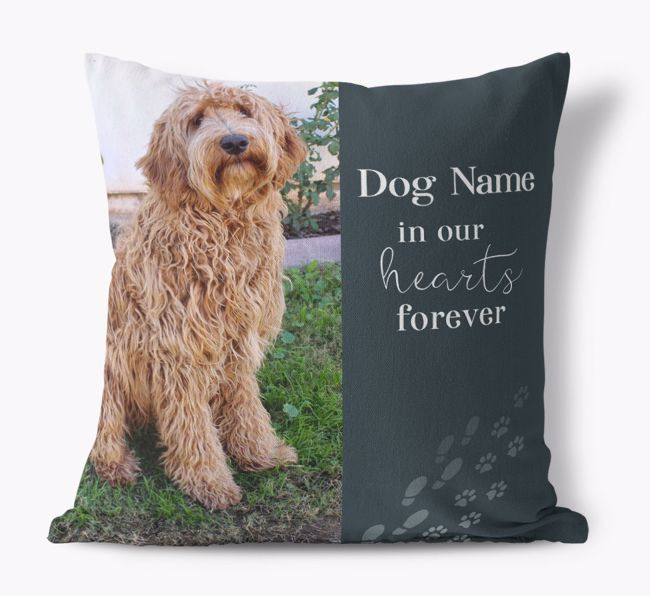In Our Hearts Forever: Personalised {breedFullName} Photo Upload Cushion